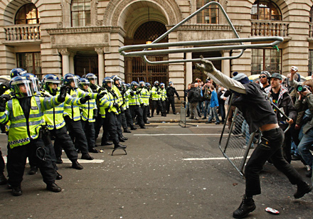 Tijdens de G20 in Londen, arpil 2009
