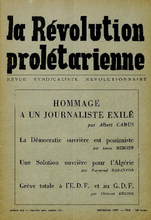 la revolution proletarienne novembre 1957